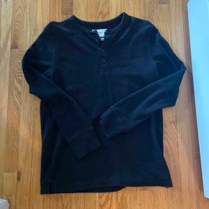 Black Henley 3/4 button thermal -worn once